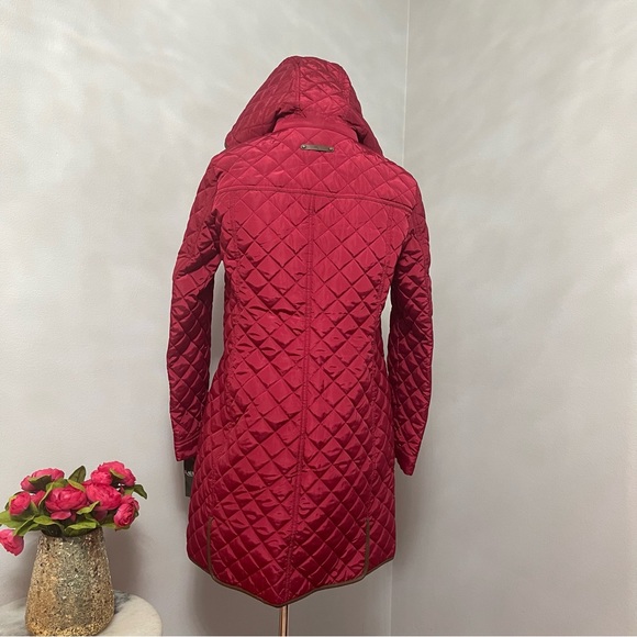 Lauren Ralph Lauren Quilted Hooded Jacket Chili Red & Brown Color - Duplicate - Picture 9 of 17